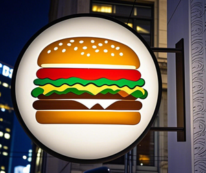 Doppelseitige <span class=keywords><strong>LED</strong></span>-Licht platte Wandbehang Acryl Leuchtendes Seitens child Quadratisches Muster Blister Seite Hängende Werbung Leuchtkästen - Product Image 1