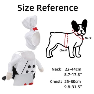 Disfraz de asesino de chef de Halloween fácil de usar, poliéster + ABS Cosplay de mascotas para perros y gatos - Product Image 6