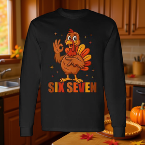 Camiseta de manga larga Six Seven 67 Meme Thanksgiving Turkey - Product Image 3