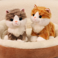 En stock, peluche chat noir et blanc, jouet en peluche chat mignon, jouet en peluche chat réaliste, cadeau pour filles