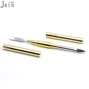 Pinceles Jiexia Personalizados de Doble Cara con Delineador Metálico y Punta Plana Ovalada para Uñas de Gel UV - Product Image 4