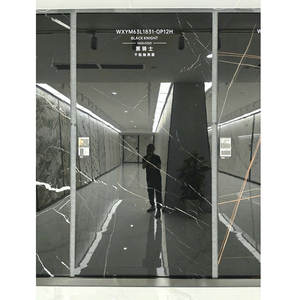 ขนาดใหญ่3200x1600x12มม. กระเบื้องเคลือบเงาสีดำบริสุทธิ์สำหรับสวนกลางแจ้งสำหรับการออกแบบตกแต่งภายใน - Product Image 6