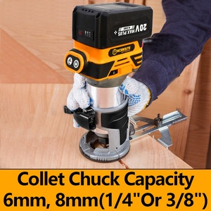 آلة راوتر يدوية لاسلكية بدون فرشاة 20 فولت مخصصة من وركسايت، أداة نجارة تعمل بالبطارية، آلة تشذيب الجدران الجافة - Product Image 3