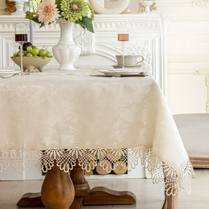 Khăn trải bàn kiểu châu Âu, chất liệu <span class=keywords><strong>Jacquard</strong></span>, viền ren, khăn trải bàn cà phê, khăn trải bàn, khăn trải bàn ăn cho 6 người, bán buôn - Product Image 2