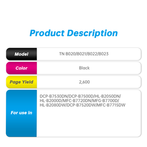 Cartuccia Toner TNB020 TNB021 TNB022 TNB023 <span class=keywords><strong>per</strong></span> <span class=keywords><strong>Stampante</strong></span> <span class=keywords><strong>Brother</strong></span> DCP-B7530DN DCP-B7500D <span class=keywords><strong>Cartucce</strong></span> Toner Laser - Product Image 2