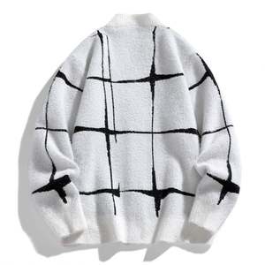 Nouveau design 2026 – Pull décontracté pour homme en mélange de laine d'alpaga, veste tricotée d'hiver, cardigan duveteux, pull en mohair - Product Image 4