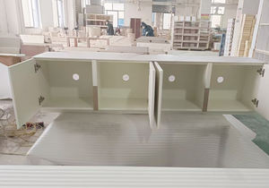 خزانة تلفزيون عصرية فاخرة تثبت على الحائط، خزانة تلفزيون بيضاء، تصميمات خزائن خشبية، أثاث غرفة المعيشة - Product Image 2