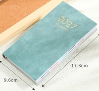 Agenda 2027 A6 en anglais avec index mensuel couleur et carnet épais