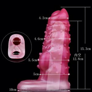 Funda de silicona hueca con diseño de dragón mágico de color caballo, funda para pene engrosada y agrandada, anillo para pene, juguetes sexuales - Product Image 6