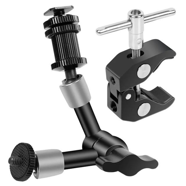 Metal Stainless Steel Super Clamp Adjustable Friction Power Articulating 7inch Magic Arm for Camera Photography