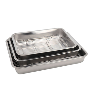 In Acciaio inox Torrefazione Pan <span class=keywords><strong>Con</strong></span> Cremagliera Rettangolare Cuocere Pan <span class=keywords><strong>Teglia</strong></span> Foglio <span class=keywords><strong>Con</strong></span> Rack Di Raffreddamento - Product Image 6