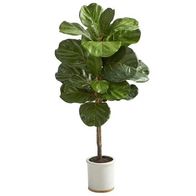 Plantas artificiales de plástico para decoración del hogar, bonsái verde de imitación en macetas, árboles de hojas grandes, palmera