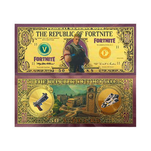 Billet de banque en feuille d'or 1000 <span class=keywords><strong>V</strong></span>-Bucks à collectionner - Souvenir inspiré <span class=keywords><strong>des</strong></span> jeux vidéo, Billet de banque décoratif en or, Cadeau pour les fans et les joueurs - Product Image 2