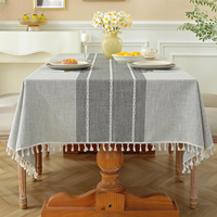 Nappe rectangulaire en lin imperméable, anti-plis, anti-décoloration, lavable et anti-poussière pour cuisine, salle à manger et fêtes