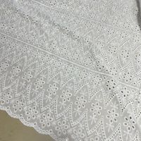 Chine usine prix Textile blanc brodé suisse Voile oeillet 100% coton broderie tissu pour femmes robe en tissu