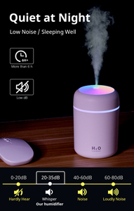Humidificador de aire eléctrico portátil, difusor de aceite aromático, pulverizador de niebla fría con USB, luz nocturna colorida para el hogar y el coche, 300ml - Product Image 3