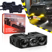 Projecteur LED 110W à faisceau haut/bas HS3 avec lentille de projecteur BI-LED, 3000K Jaune, 6000K Blanc, 12V, feux de route LED pour voiture et moto