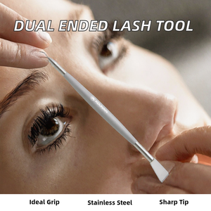 Outils de rehaussement de cils en acier inoxydable à double extrémité 45 degrés, peigne séparateur de cils à pointe lisse, 15 cm, durable et de précision - Product Image 2