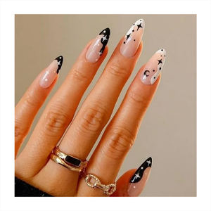 Usine Vente Chaude Transparent Clair Longueur Moyenne Fleur D'amande Français Conseils <span class=keywords><strong>Faux</strong></span> Ongles Couverture Complète 24Pcs Appuyez Sur Les Ongles - Product Image 1