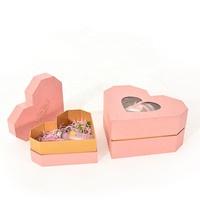 Boîte cadeau d'emballage de fleur de rose en forme de coeur en carton avec logo personnalisé