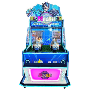 Console di Gioco Arcade Interattiva con Sparatutto ad Acqua, Cabinet in Metallo, Acrilico e Legno, Funzionamento a Moneta, Sensore di Movimento, in Inglese, per 2-4 Giocatori - Product Image 3