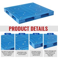 Palette en plastique à double face empilable pour entrepôt, palette en plastique HDPE robuste pour usage industriel