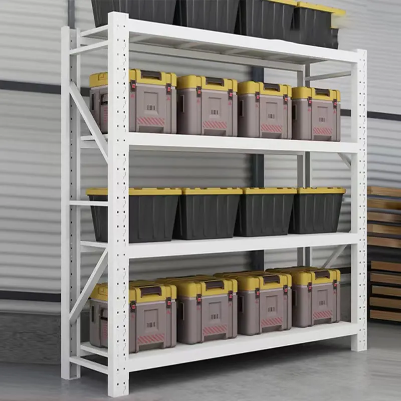 5-Tier Heavy-Duty Slotted Angle Steel Storage Racks - Robust Shelving Units with Adjustable Shelves