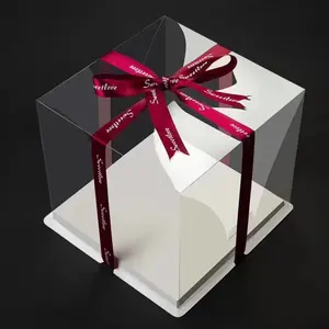 Özelleştirilmiş boyutu caja transparente para pastel cakesicles kutusu plastik caixas para bolo ambalaj