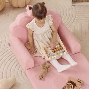 Canapé pliable en peluche ours en peluche pour enfants, mousse haute résilience, 2 à 4 ans, coin lecture avec accoudoirs - Product Image 1