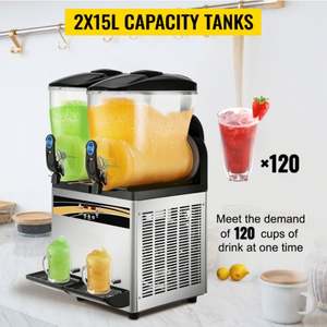Slush Machine 2 Tanques 15L * 2 Bebida congelada 1000W Uso comercial - Product Image 2