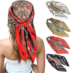 Scialli <span class=keywords><strong>e</strong></span> involucri di seta versatili possono essere indossati come cravatta a velo o accessorio per capelli sciarpa in seta sciarpa Bandana personalizzata da donna - Product Image 6