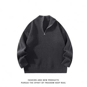 ผู้ผลิตเสื้อสเวตเตอร์โลโก้แบบกำหนดเอง OEM เสื้อพูลโอเวอร์ลำลอง เสื้อถักไหมพรมคอวีสำหรับฤดูหนาว เสื้อจั๊มเปอร์ผ้าฝ้ายถัก เสื้อสเวตเตอร์แบบกำหนดเอง บริการดรอปชิปปิ้ง - Product Image 3