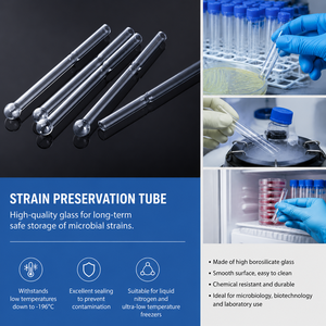Ampolla de vidrio resistente a bajas temperaturas Degao para la conservación de cepas, sellada por llama, tubo de almacenamiento de microorganismos para liofilización al vacío - Product Image 2