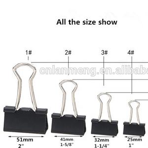 Vente en gros de trombones de reliure noirs de 32mm Pinces repliables en métal de 1 à 1/4 pouces - Product Image 2