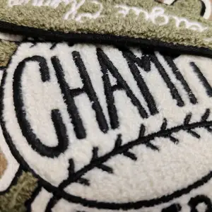 Customized Towel Embroidery Baseball Uniform Decoration Iron-on Chenille Patches Sustainable Felt Material