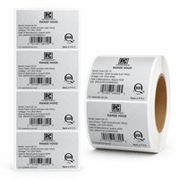 Étiquettes personnalisées en PET argent mat - Rouleaux d'autocollants à numéro de série variable pour plaques signalétiques d'appareils et de machines