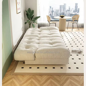 Ý sang trọng nhung chuyển đổi Ghế <span class=keywords><strong>sofa</strong></span> giường tối giản kem ánh sáng gấp đồ nội thất phòng khách với chất liệu gỗ - Product Image 2