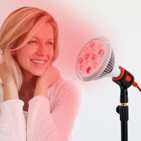 SGROW-Lámpara de terapia infrarroja LED portátil, luz roja de 24W, soporte ajustable, E27, 660m, 850m, barata