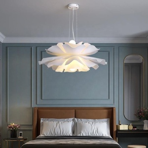 Lampadario Nordico Minimalista Bianco a Doppio Petalo, <span class=keywords><strong>Design</strong></span> Creativo in Acrilico per Soggiorno, Mansarda, Ingresso - Product Image 2
