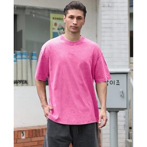 T-shirts en coton pour hommes, coupe oversize unisexe, manches courtes, décontractés, amples, couleur unie, basiques - Product Image 2