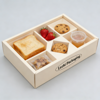 Boîte à pique-nique personnalisée avec compartiments et couvercles, plateau de service en carton divisé avec porte-ketchup