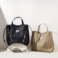 Fournisseur ODM&OEM – Sac à bandoulière en cuir véritable pour femme, design coréen tendance, fermeture magnétique à glissière unique, haut de gamme
