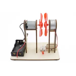 Kinder DIY windbetriebener Generator hölzern 3D Puzzle-Satz pädagogisches Wissenschaftsset Stiel DIY-Spielzeug für Kinder