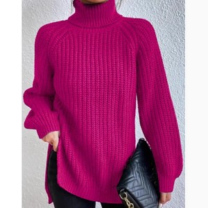 Maglione Pullover Casual da <span class=keywords><strong>Donna</strong></span> Personalizzato a Collo Alto e Maniche Lunghe, Abbigliamento Invernale <span class=keywords><strong>in</strong></span> 100% Acrilico, Stile Preppy per Donne Adulte - Product Image 6