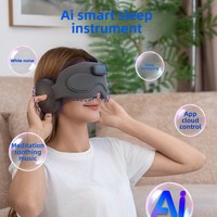 Masque de sommeil intelligent IA transfrontalier avec application, Bluetooth 5.0, musique, lumière bloquante, mousse à mémoire de forme, technologie de pointe pour les yeux, massage oculaire