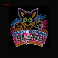Personnaliser le transfert thermocollant de strass pour vêtements avec la mascotte Coyote des San Antonio Spurs