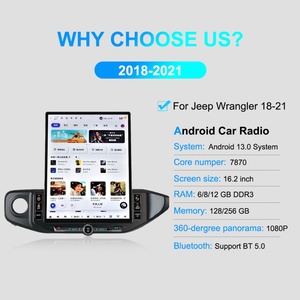 Écran tactile 4K de 16,2 pouces pour Jeep Wrangler JL 2018-2023, autoradio multimédia Android, navigation CarPlay, unité principale de voiture, moniteur - Product Image 2