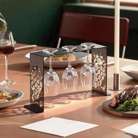 Elegante Botellero Metálico Negro Moderno, Soporte de Piso y Techo para Fiestas, Diseño Portátil Resistente al Óxido