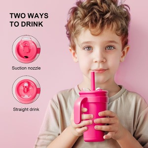 2025 New Stainless Steel 420ml Hydrated Auto Tumbler Portable Handle Bpa Free Silicone Straw Customized Kids Mini Car Mug - Product Image 3