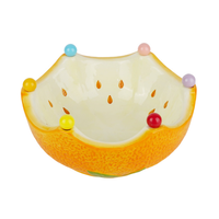 Ensemble de salon moderne pour la maison, design créatif, en céramique et porcelaine, table basse en forme de pastèque, plat et bol à fruits mignons, non toxique, émaillé